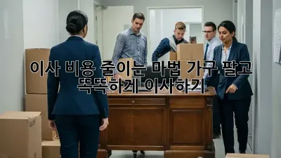 이사 비용 줄이는 마법! 가구 팔고 똑똑하게 이사하기